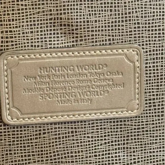 Vintage Hunting World Crossbody Shoulder Bag Green Flap Battue Leather ITALY - Picture 12 of 12